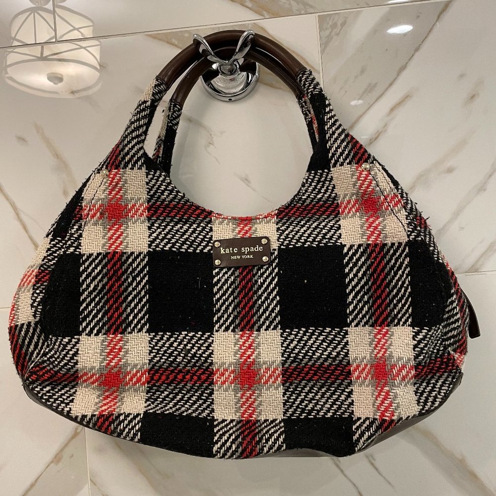 Kate Spade Tweed Red White Black Purse